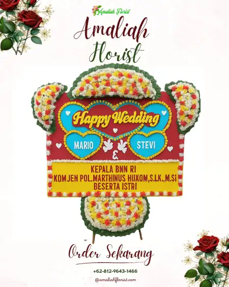 Papan Bunga Pernikahan Kendung